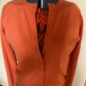 White Stag orange / pumpkin colored cardigan button-up sweater  size L